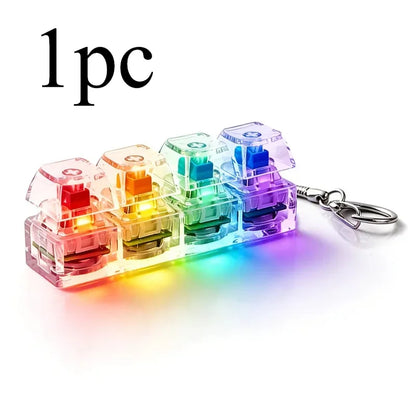 4-Button Fingertip Keychain RGB Fidget Stress Relief