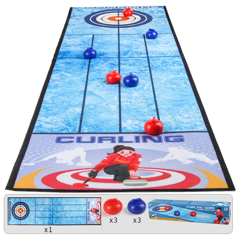 Interactive Bowling and Curling Mat Game Fun Football-Inspired