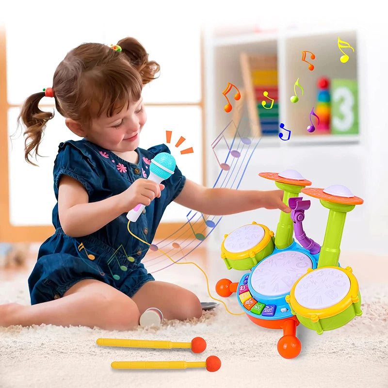 Kids Drum Set Toddlers 1-3 Musical Baby Educational Instruments