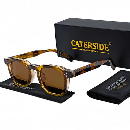 CATERSIDE Retro Punk Men Sunglasses Small Frame Square