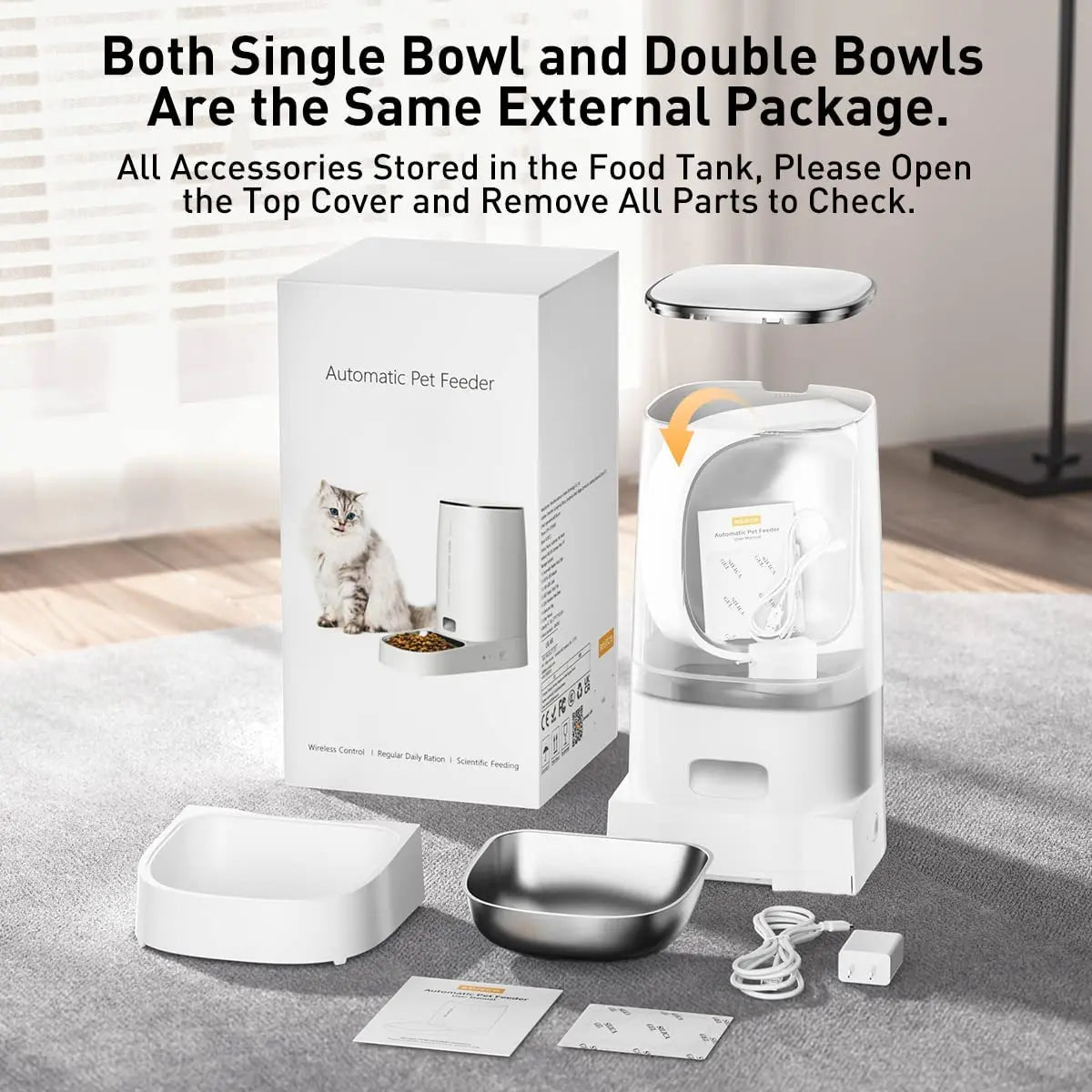 Automatic Cat Feeder Pet Smart WiFi Cat Food Kibble Dispenser