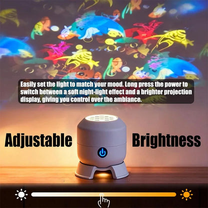 Colorful Fantasy Projection Lamp  Ocean Snowflake Ambiance