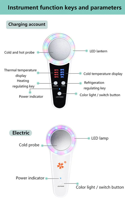 Hot Cold Hammer Cryotherapy Face Care Device Blue Photon