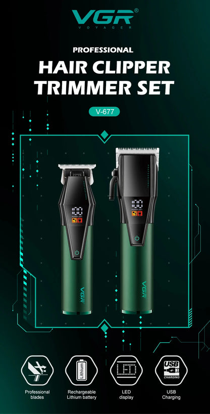 VGR 677 Hair Trimmer Professional Hair Clipper Set