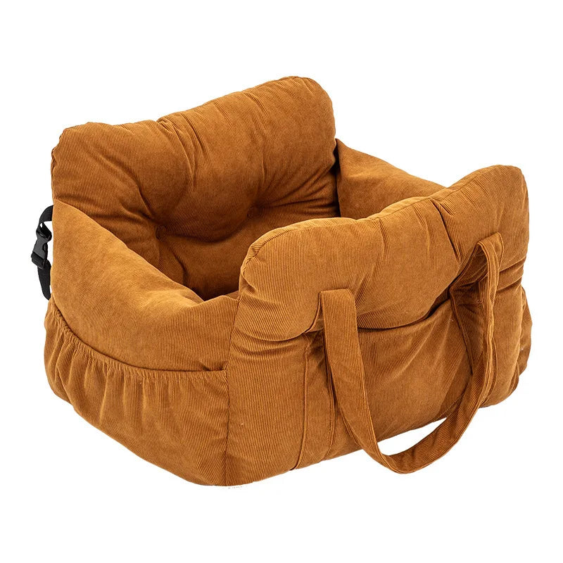 Dog Car Seat with Safety Belt - Non-Slip Pet Car Bed for Small Dogs,