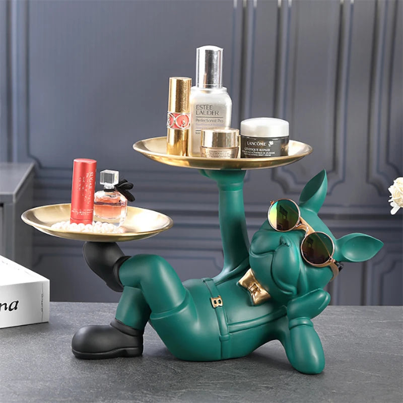 Bulldog Animal Figurines Cool Dog Statue Sculpture Decoration