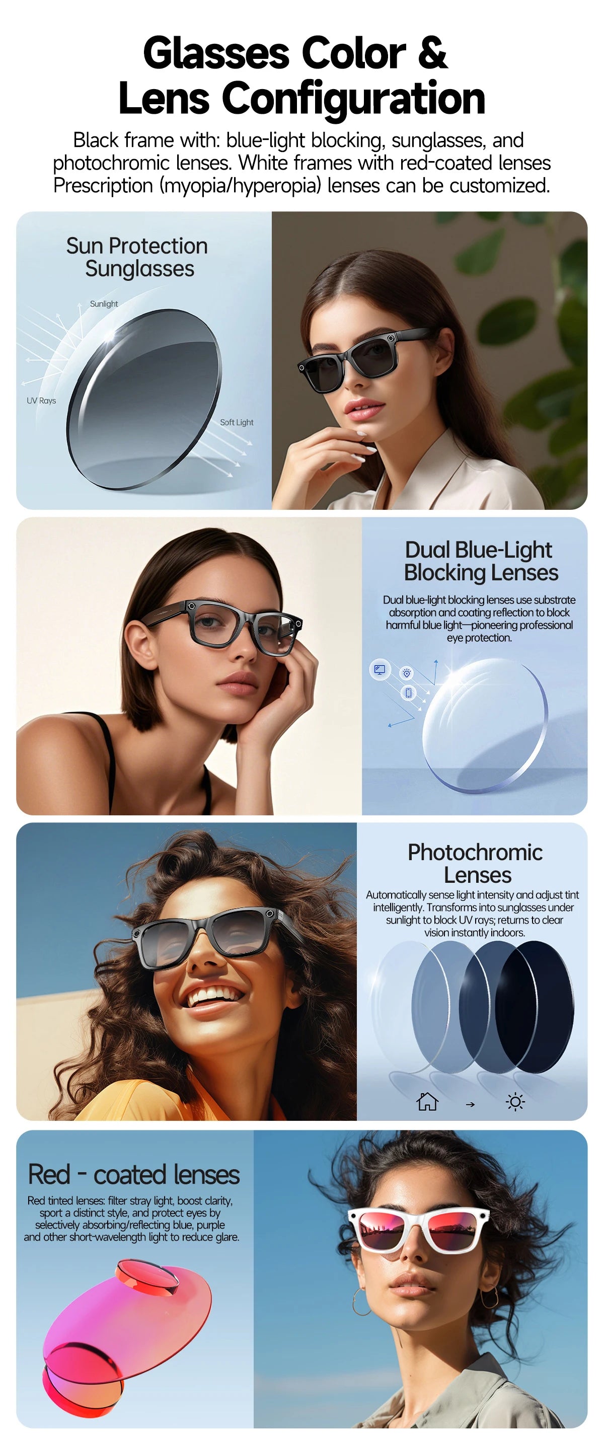 New Upgrade smart glasses With Camera Video Recording AI