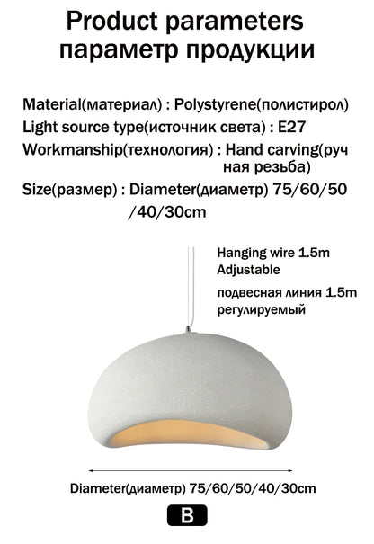 Nordic Wabi Sabi Pendant Lamps Dining Room Lighting