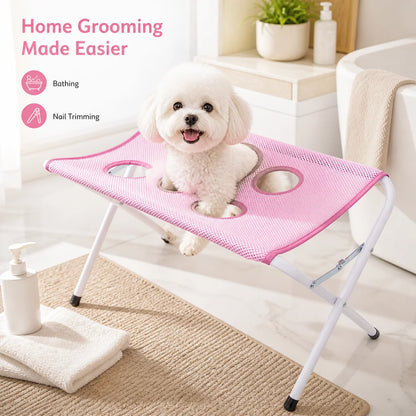 Pet Grooming Hammock Stand Foldable Cat Dog Bathing Rack