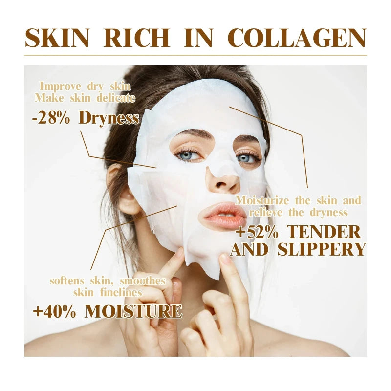 10pcs Korean Collagen Anti Wrinkle Facial Mask  Fade Fine Lines