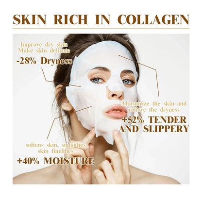 10pcs Korean Collagen Anti Wrinkle Facial Mask  Fade Fine Lines