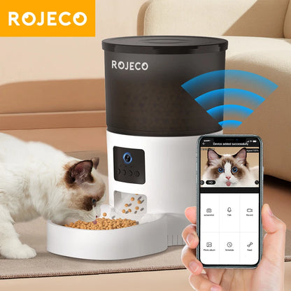 Automatic Cat Feeder With Camera Video Cat Food Dispenser Pet