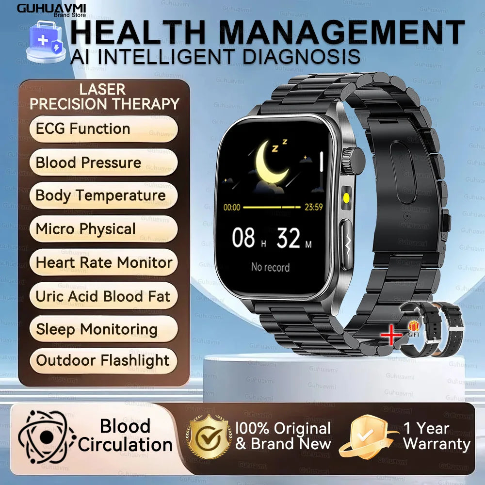 New Laser Treatment Three High Smart Watch Men ECG Heart Rate