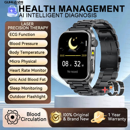 New Laser Treatment Three High Smart Watch Men ECG Heart Rate