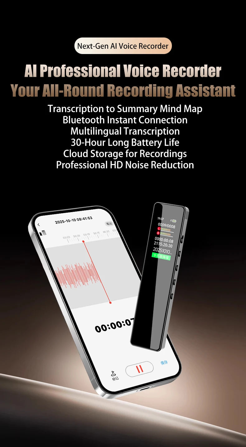 Famue AI Voice Recorder Real-Time Transcription Translation