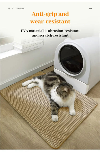 Cats Litter Mat Double Layer EVA Cat Litter Pad Large Hole