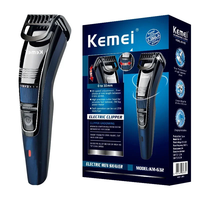 Kemei 0.5-10mm Adjustable Beard Hair Trimmer For Men