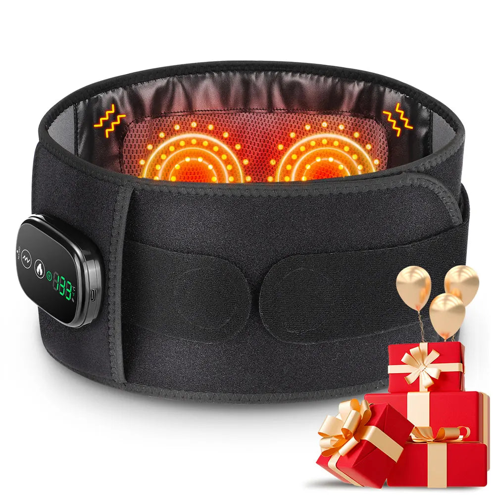 Heating Vibration Massager Belt, Red Light Hot Compress