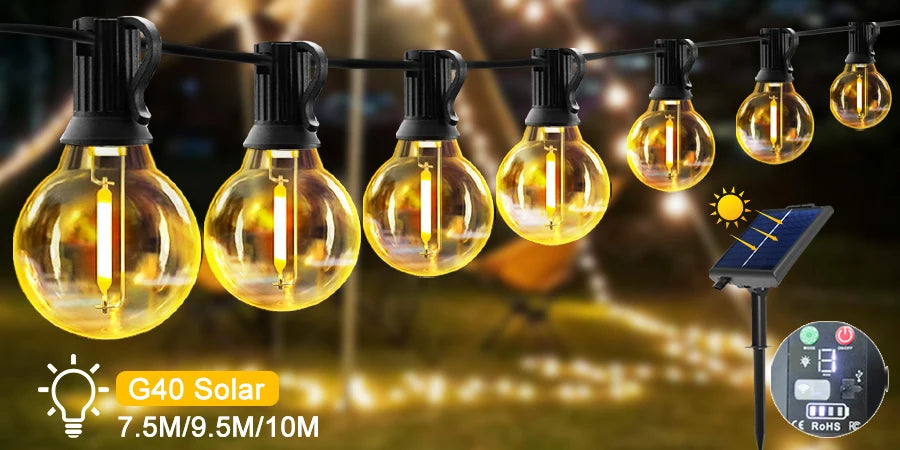 Outdoor String Lights 110V/220V LED Patio Hanging Lights