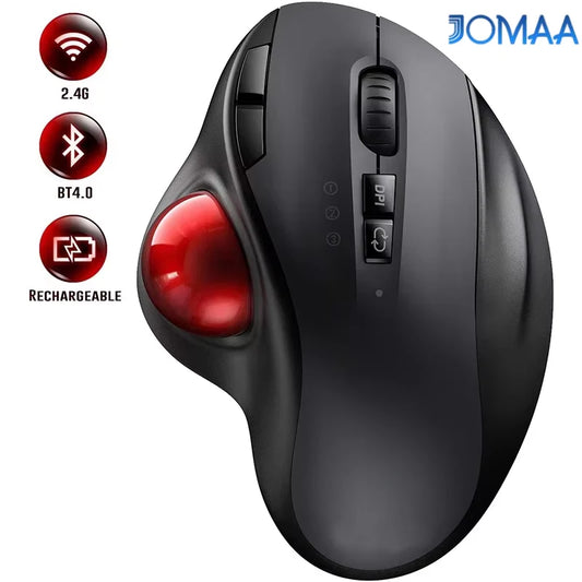 Wireless Trackball Ergonomic Mouse Rechargeable