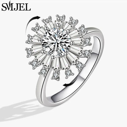 Luxury Crystal Anxiety Relief Spinning Fidget Rings for Women