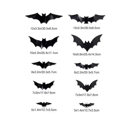Halloween LED Night Light 3D Stereoscopic Bat Wall Decal
