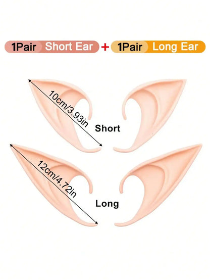 1/2/4Pairs Cosplay Fairy Pixie Elf Ears