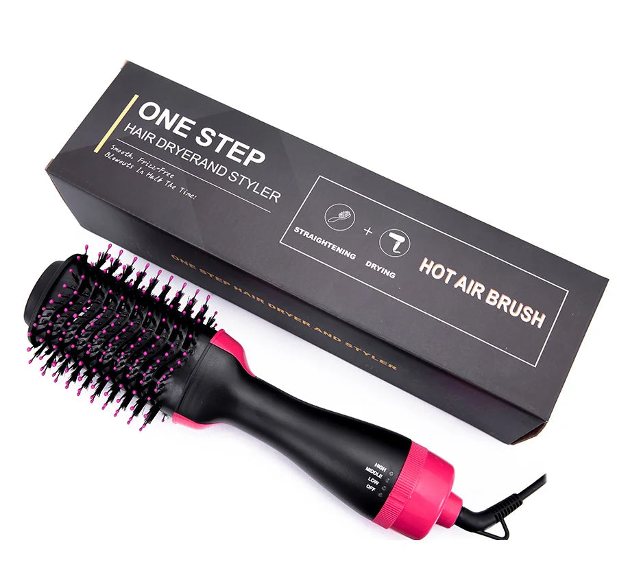 Women Hair Dryer Brush Hair Dryer Straightener Curler Massager