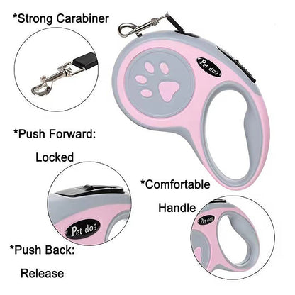 Paw Dog Leash  Outdoor Lead Walking Strong Retractable
