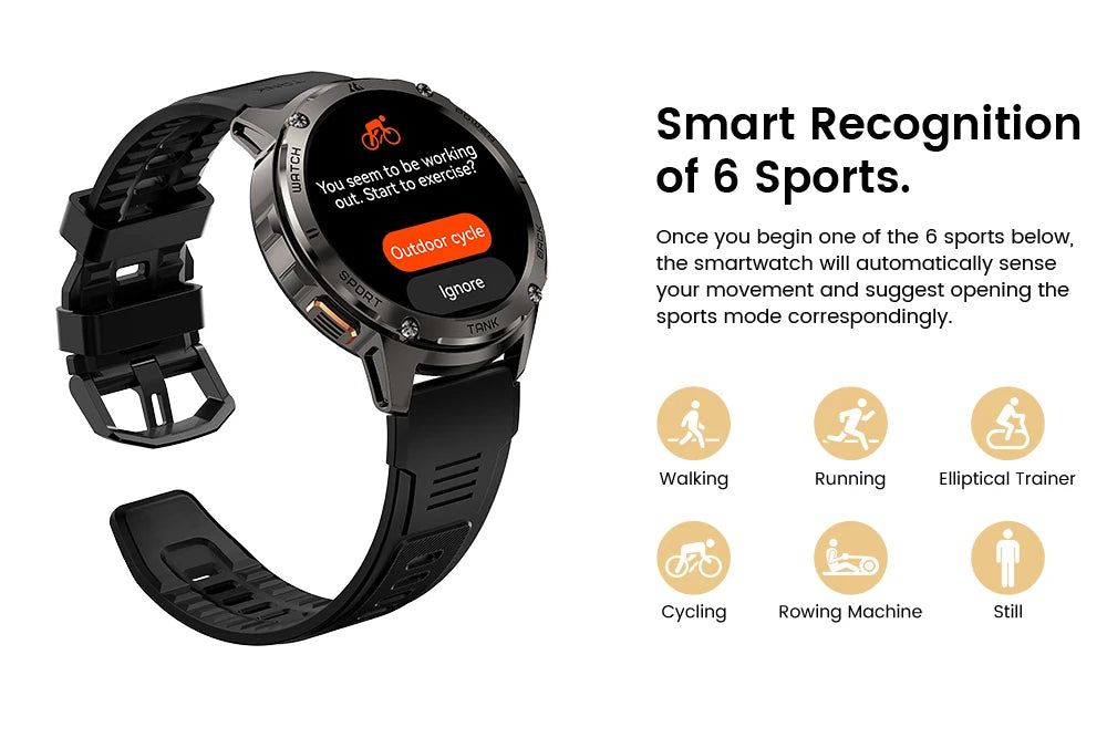 Original KOSPET TANK T3 Smart Watch For Men Military