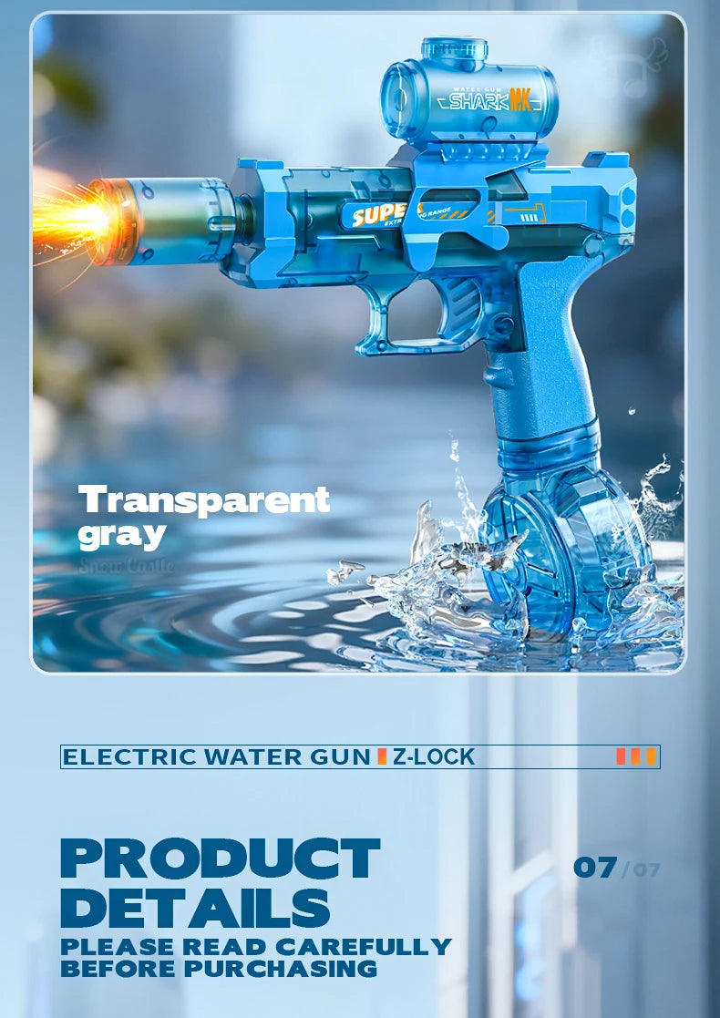 Simulated Firing and Recoil Electric Water Gun Toys Children