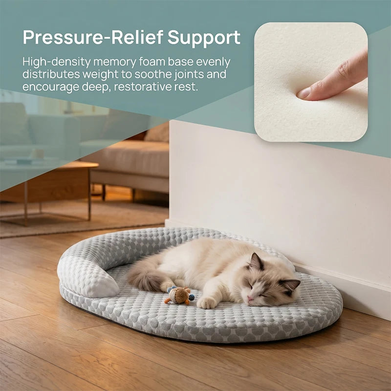 Summer Ice Silk Cooling Dog Bed Oval Breathable Heat Dissipation