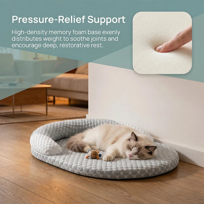 Summer Ice Silk Cooling Dog Bed Oval Breathable Heat Dissipation