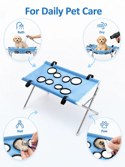 Pet Bathing Hammock Stand Foldable Dog Cat Grooming