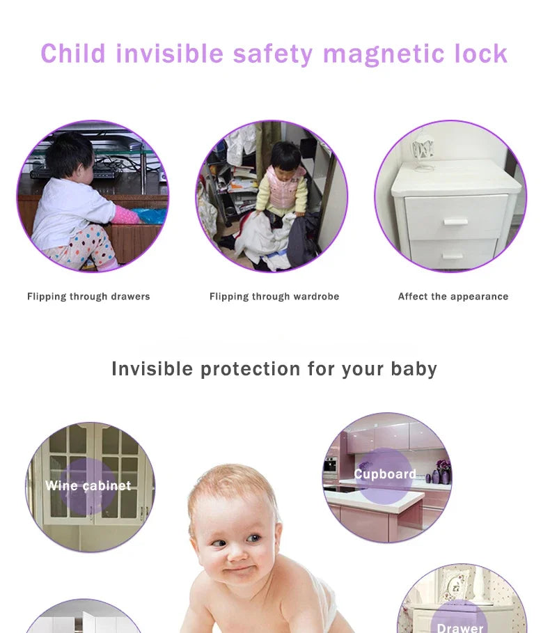 Baby Safety Lock Invisible Lock Kids Security  Protection