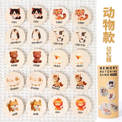 Wooden Memory Match Stick Chess Game Board