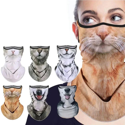 3D Ear Hanging Cycling Animal Face Mask Animal Pattern