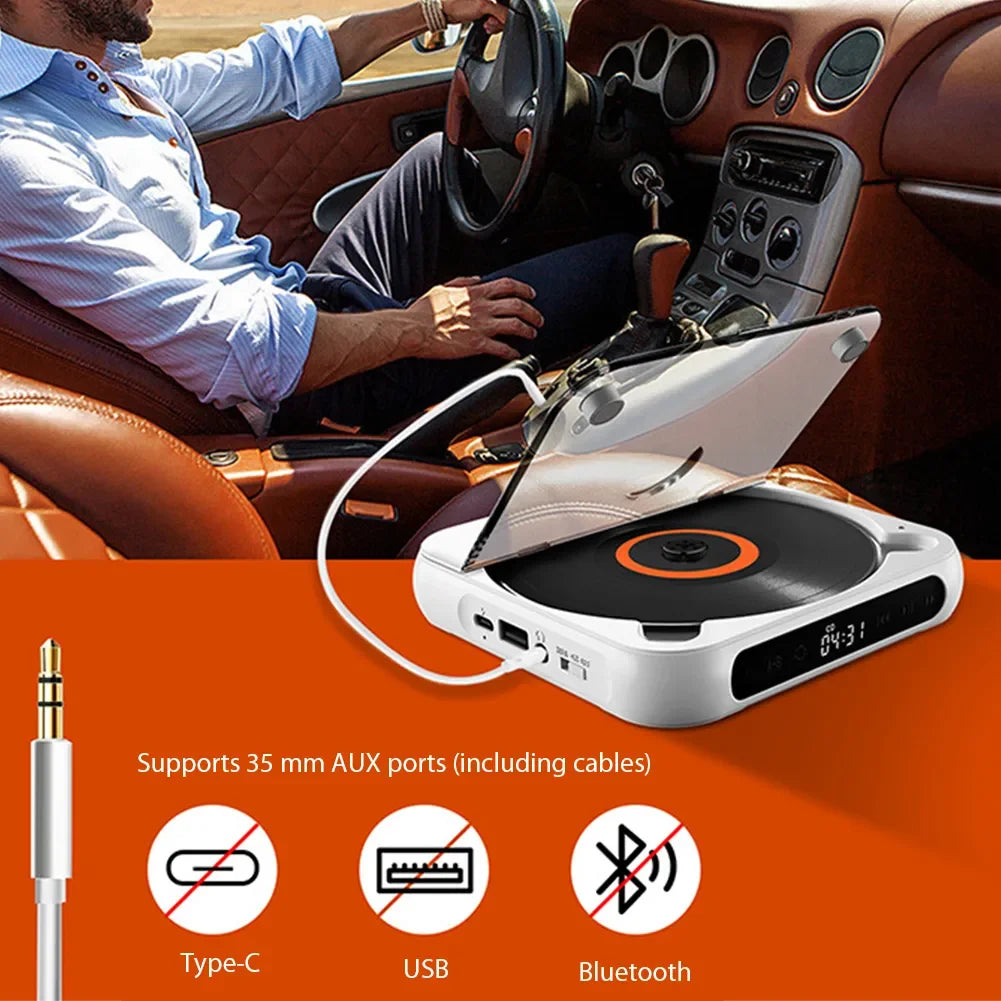 Bluetooth-Compatible CD Player LCD Screen Car CD Player