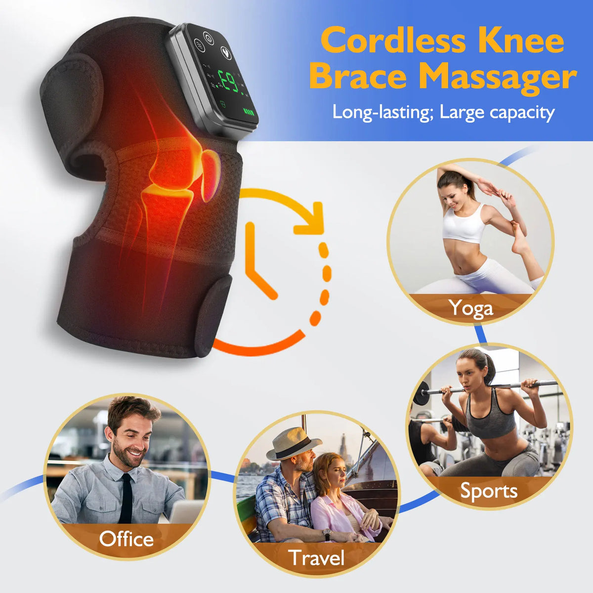 Rechargeable Knee Massager 3 Gear Vibration Massage