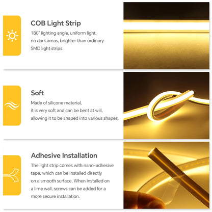 Super Bright 220V COB LED Strip Neon Lights 280LEDs
