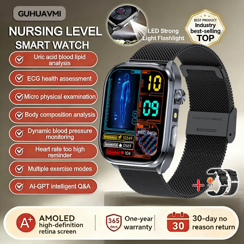 New AI Health Care Accurate detection ECG Smart Watch