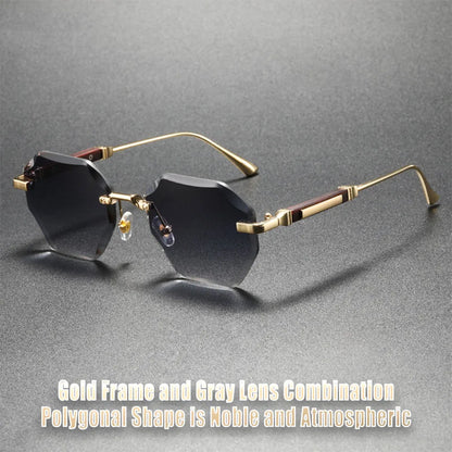 Man Woman Sunnies Fashion Unisex Rimless Sunglasses