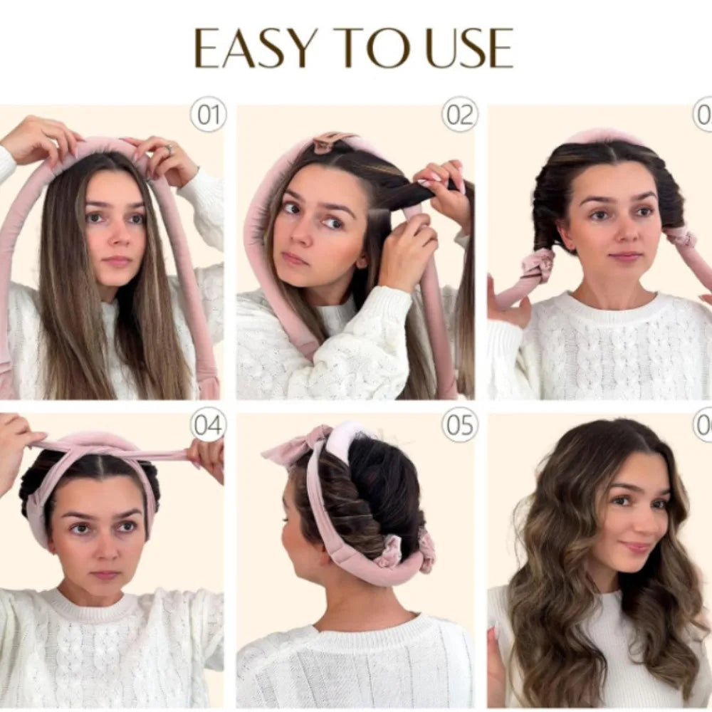 Heatless Hair Curler Set with Satin Bonnet Styling Tools
