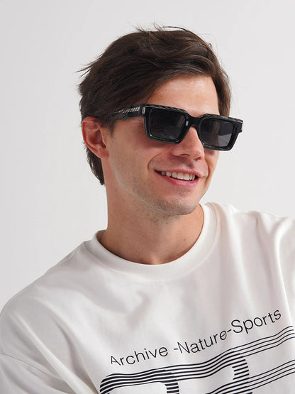 Ruiao retro black designer sunglasses vintage eyewear