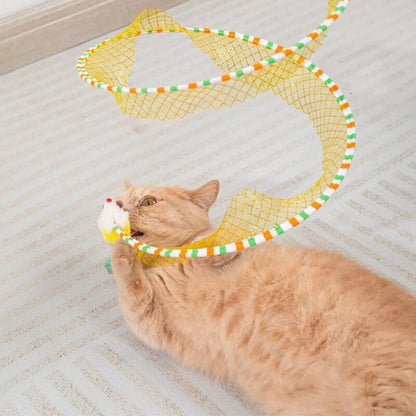 Creative Foldable Cat Coil Tunnel Toys Stretchable