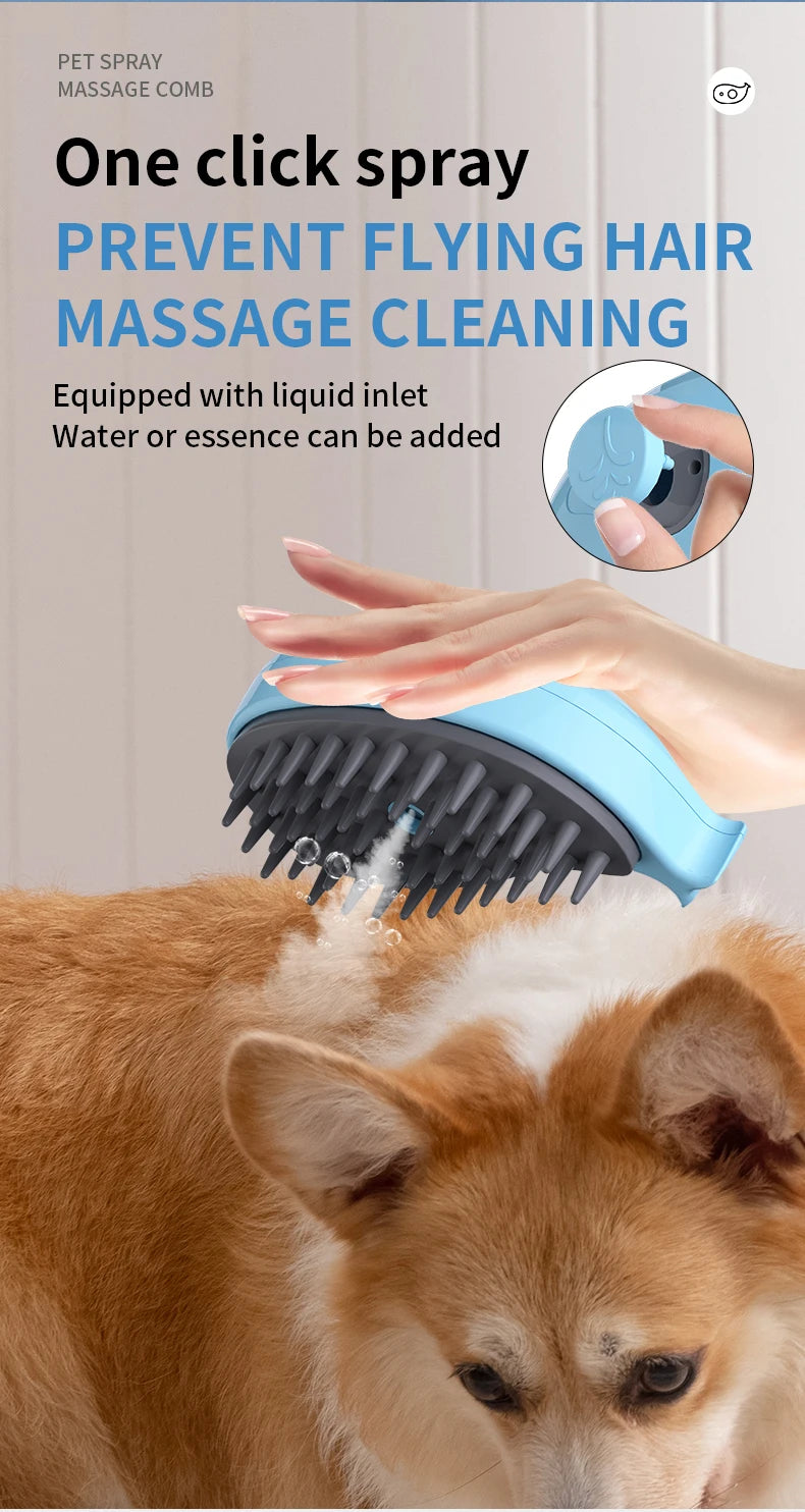 3 in 1 Pet Brush Cat Steam Brush Comb Dog Brush Electric Spray