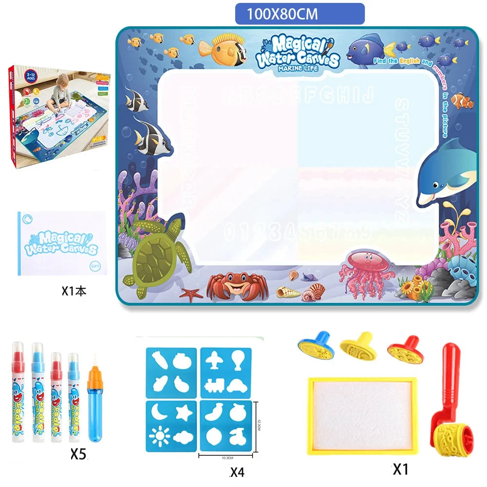 Magic Water Drawing Mat with Reusable Magic Pens