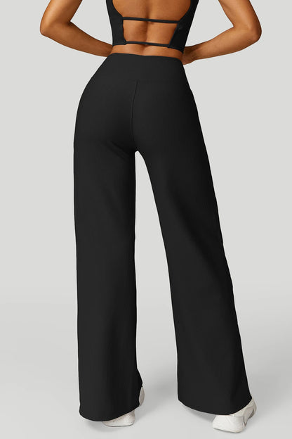 Women  Wide-leg Yoga Pants High Waist Stretchy Leggings