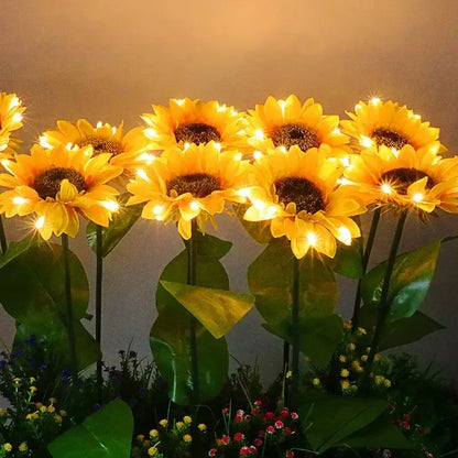 Solar Sunflower Lights 3 Heads 1 Head Garden Stake Outdoor