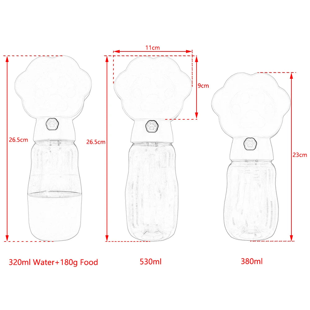Large Dog Water Bottle For Small Big Dogs Portable Travel Feeder
